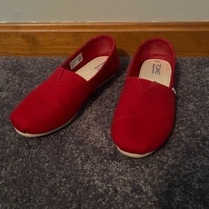Toms, red, size 9